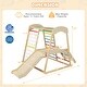 preview thumbnail 5 of 8, 6-in-1 Indoor Jungle Gym Kids Wooden Playground with Monkey Bars-Multicolor - Multicolor - 81" x 44" x 47"