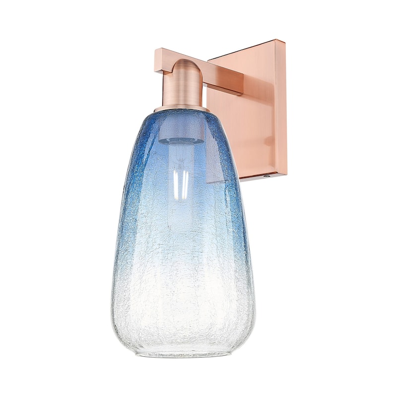 Innovations Lighting 716-1W-11-8 Brookhaven Almond Sconce Brookhaven - Antique Copper / Sapphire Blue