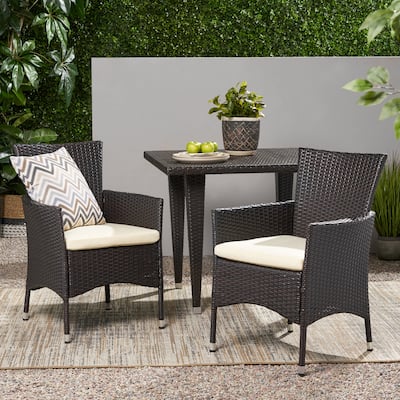 Set of 2 Clementine Outdoor Multibrown PE Wicker Dining Chairs for Dining Room,Kitchen