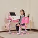 preview thumbnail 11 of 25, Ukuowu Height Adjustable Child's School Study Kids Desk and Chair Set with Tilt Desktop, LED Light, Storage Drawer, Book Stand