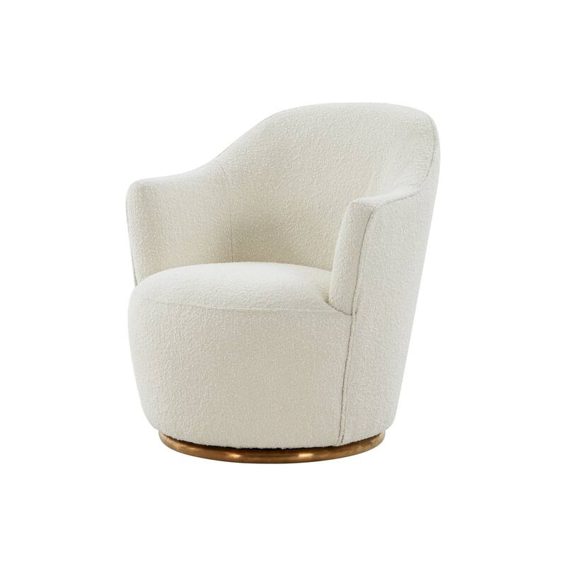 Modrest Vera Modern Sherpa Swivel Accent Chair