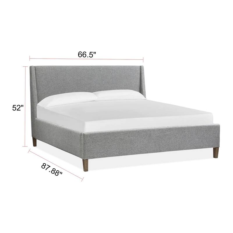 Magnussen Home Lindon Belgian Wheat And Coffee Bean Grey Upholstered Island Bed