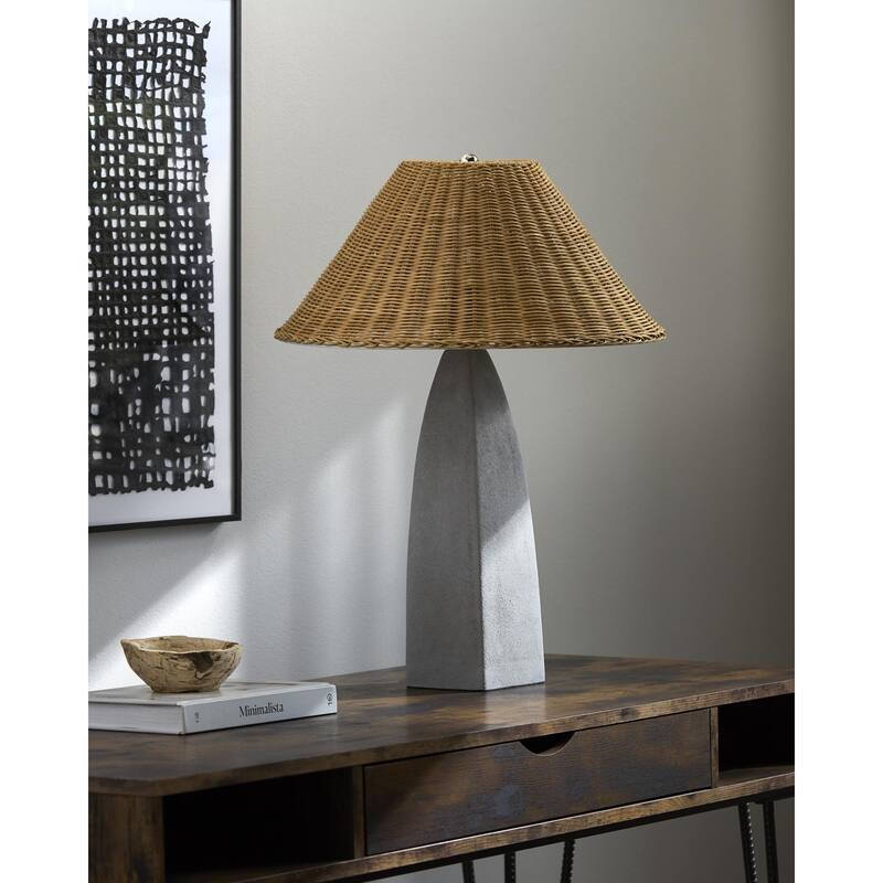 Livabliss Mombeja Traditional Accent Table Lamp - Gray/Brown