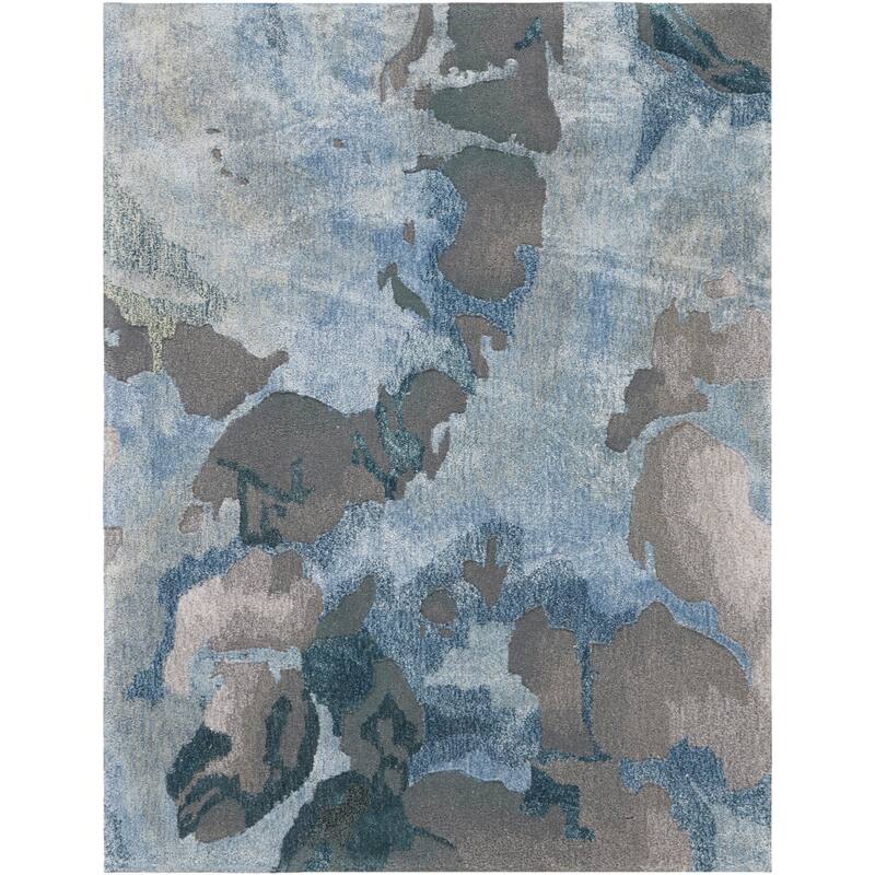 Nourison Hand-tufted Prismatic Abstract Contemporary Blue Grey Area Rug