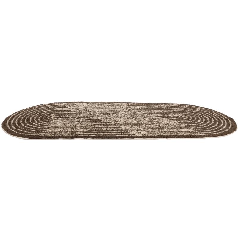 Cotton Tufted Rug with Woven Line Design - 63.0"L x 27.0"W x 0.5"H - 63.0"L x 27.0"W x 0.5"H
