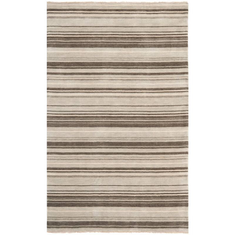 SAFAVIEH Couture Hand-knotted Tibetan Gulsevim Modern Wool Rug with - 5' x 8' - Silver/Multi