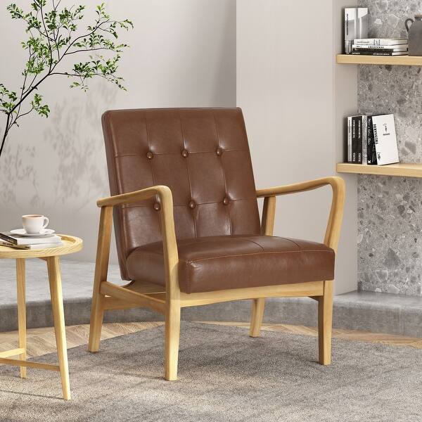 Marcola Mid Century Modern Microfiber Club Chair by Christopher Knight