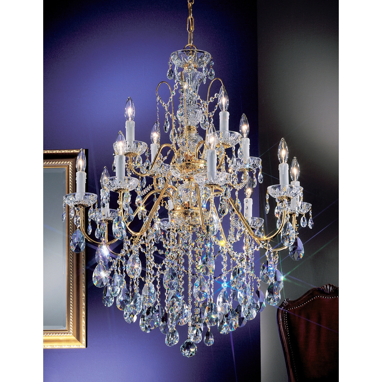Classic Lighting 8399-GP  36" Crystal Chandelier from the Daniele Collection (Crystalique) - Chandeliers For Bedrooms by Overstock.com