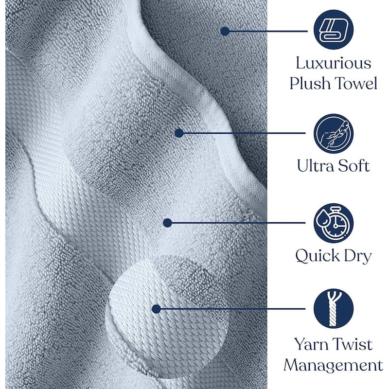 Delara Organic Cotton Luxuriously Plush Bath Towel, GOTS & OEKO-TEX Certified, 650 GSM Long Staple, Quick Dry & Ultra-Absorbent