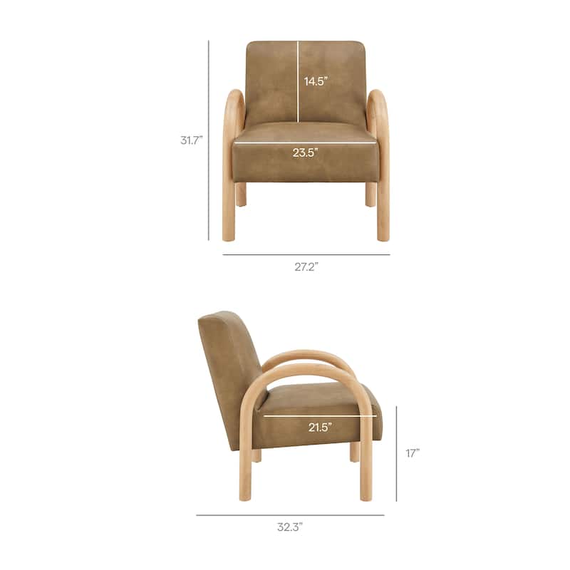 Lunet Faux Leather Upholstered Accent Chair