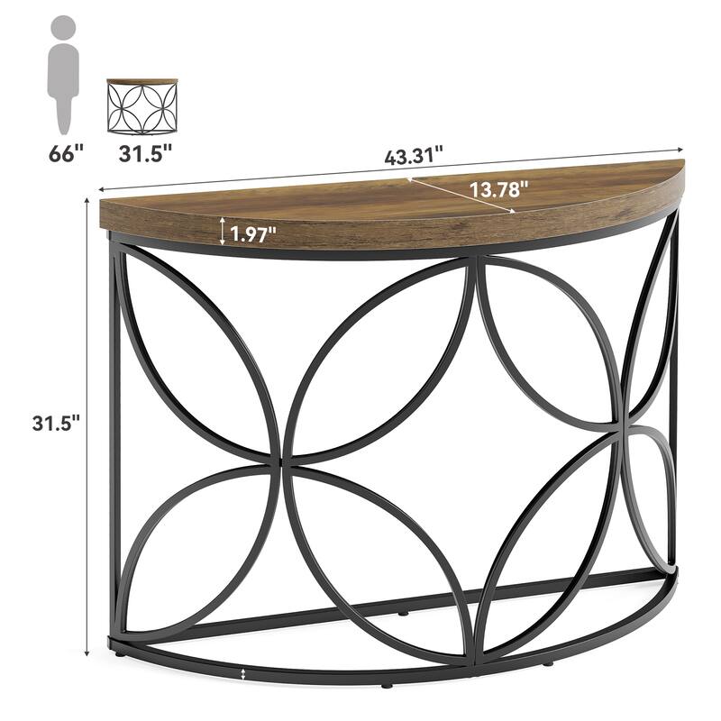 43.3-Inch Industrial Sofa Table, Narrow Console Table Behind Couch