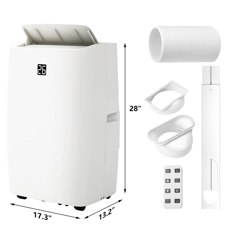 Portable Air Conditioner - 12000 BTU, Cools Up To 350 sq. ft, 4-in-1 with Window Kit