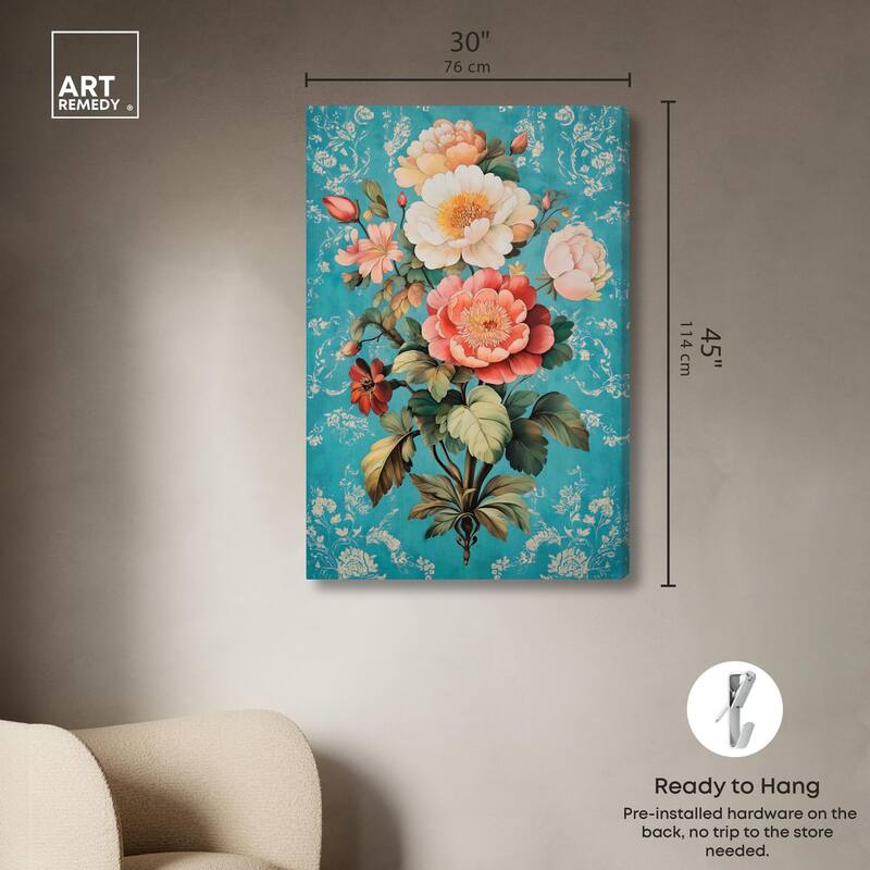 Floral Azure Ascent II Canvas by Art Remedy, Gallery Wrapped
