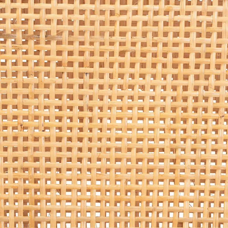 Lingga Modern Bohemian Dark Brown Mahogany Wood and Natural Rattan Dining Chair