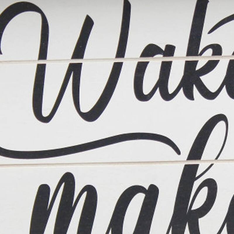 HomeRoots 16" White And Black Wake Up and make up Serving Tray With Handles And LED Lights - 15.50 in. x 2.25 in. x 12.00 in.