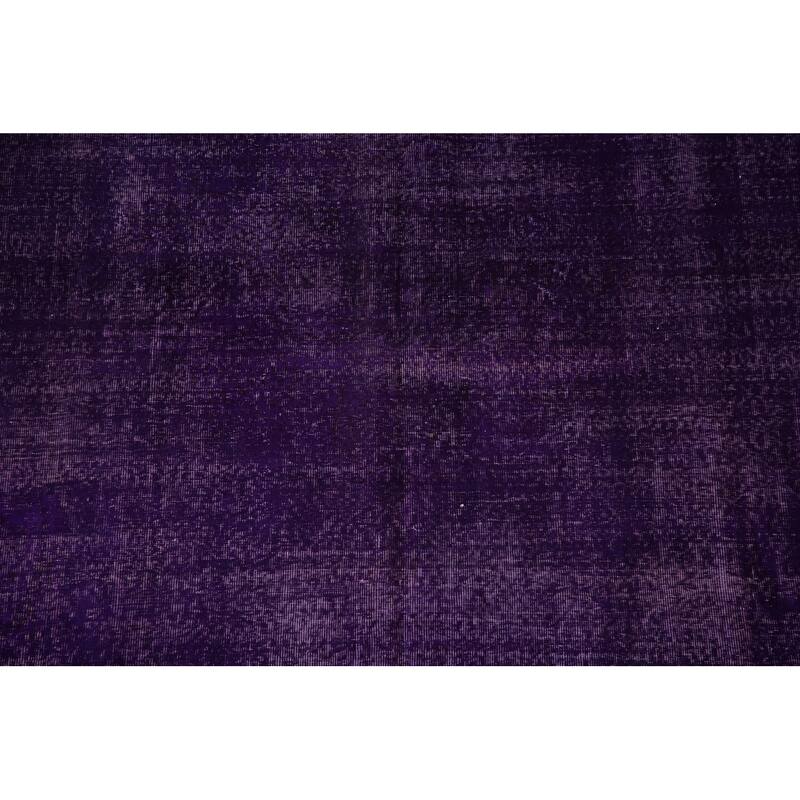 Purple Anatolian Turkish Vintage Area Rug Handmade Wool Carpet - 8'0" x 11'5"
