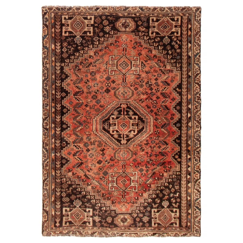 ECARPETGALLERY Hand-knotted Melis Vintage Red Wool Rug - 5'3 x 7'7 - Red - 5'3 x 7'7