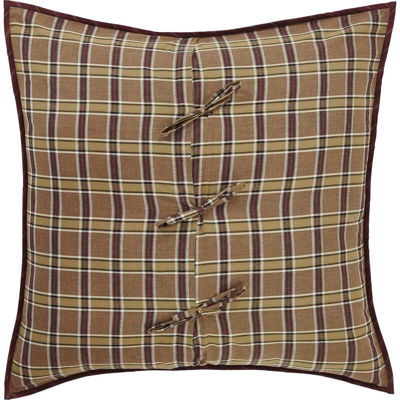 Red Rustic Bedding VHC Wyatt Euro Sham Cotton Patchwork