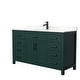 preview thumbnail 15 of 44, Beckett 60 Inch Single Vanity, Cultured Marble Top Green, Black Trim, Carrara Cultured Marble Top