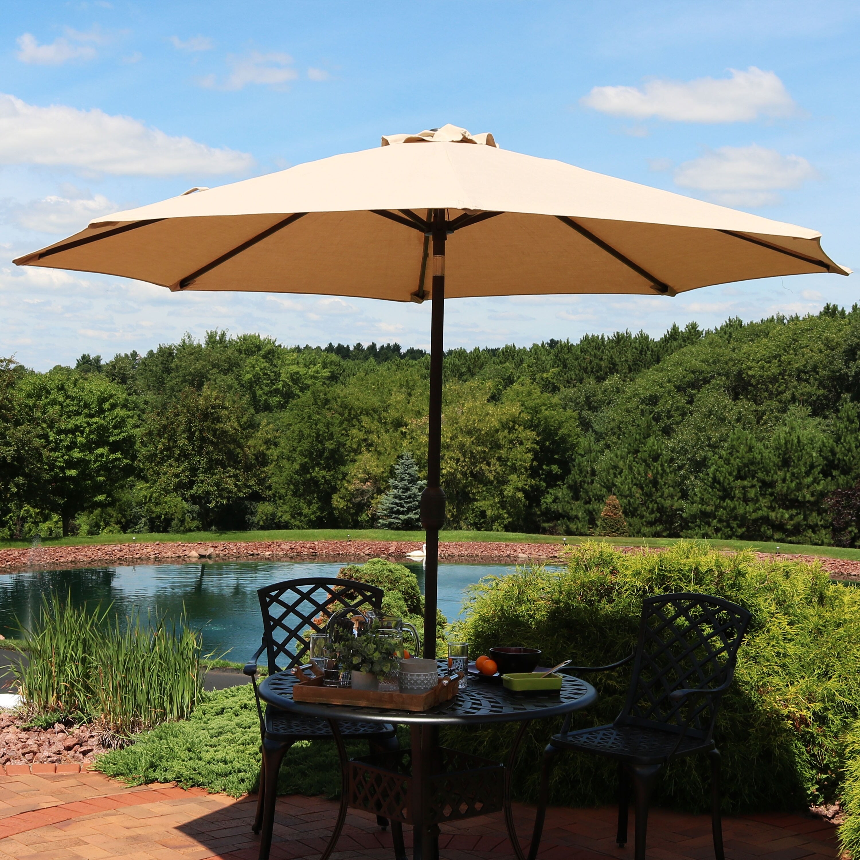 Sunnydaze 9 Foot Outdoor Aluminum Sunbrella Patio Umbrella Aluminum Sunbrella Patio Umbrella