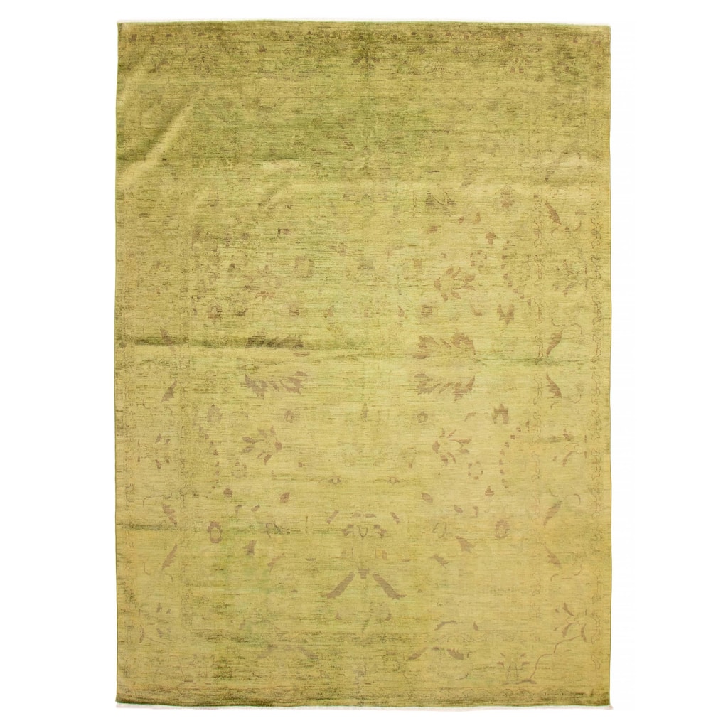 ECARPETGALLERY Hand-knotted Vibrance Lime Wool Rug - 9'7 x 13'2