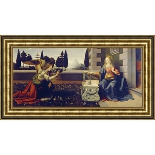 Annunciatio by LEONARDO DA VINCI re print ON FRAMED CANVAS WALL ART decoration 