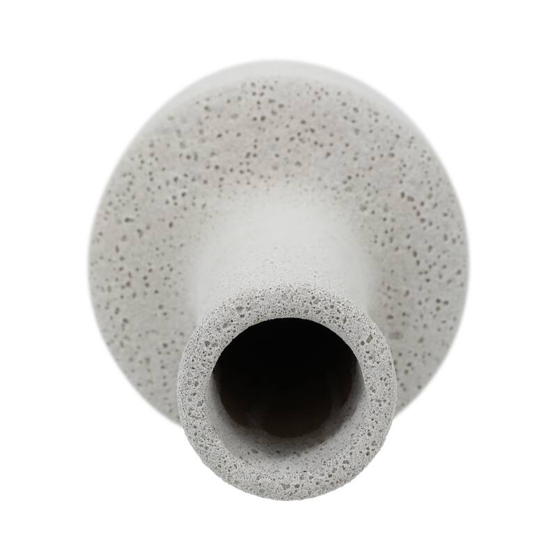 Sagebrook Home 16'' Volcanic Texture Clay Vase, Serenity Quazt Vase, White