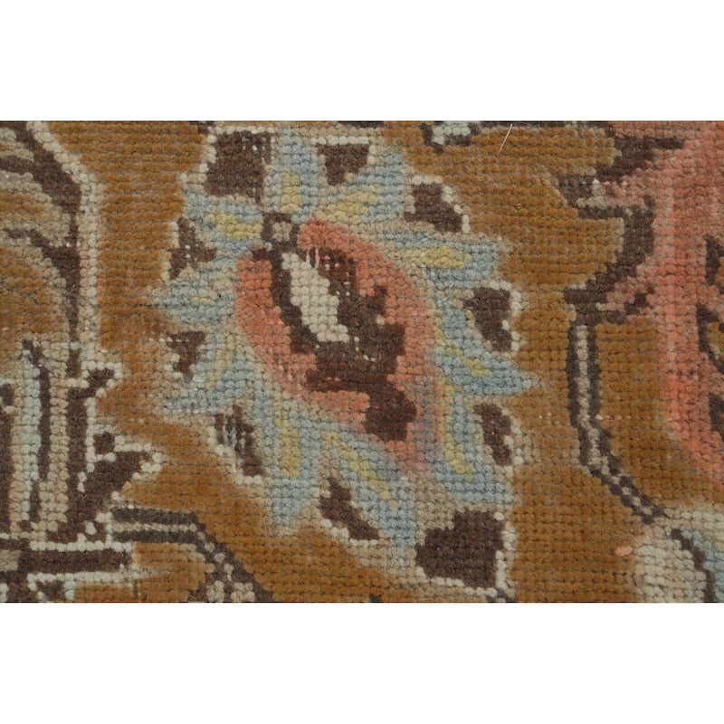 Hand Knotted Oriental 100% Wool Carpet Traditional All-Over Pink Tabriz Area Rug - 12' 6'' X 9' 7''