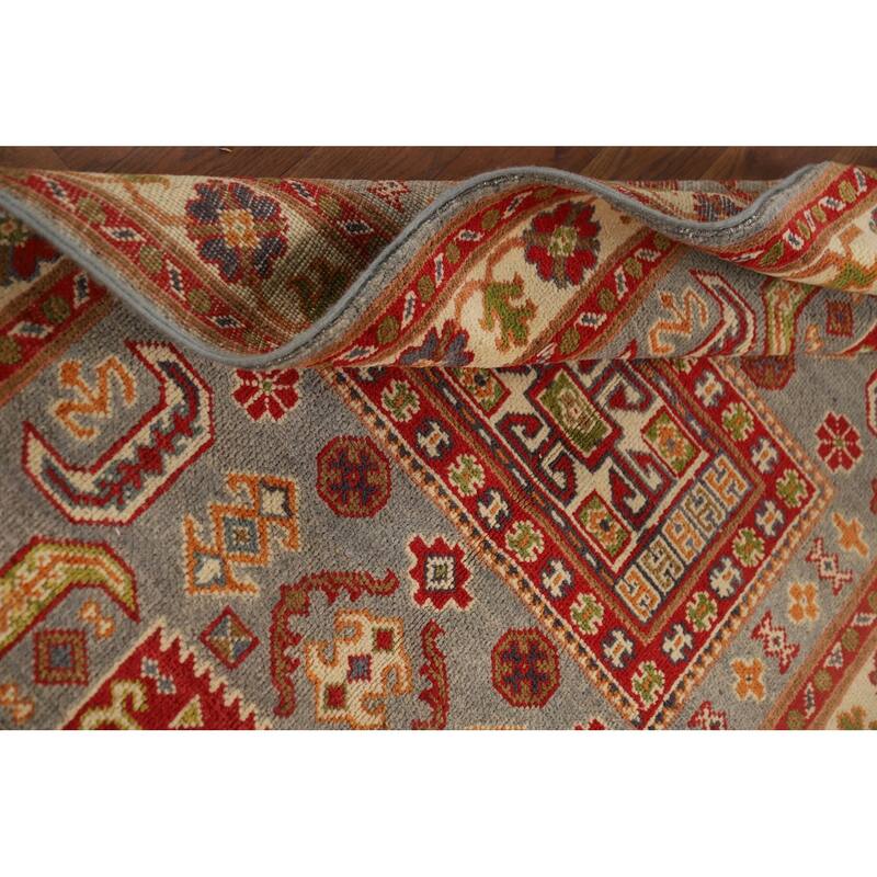 Geometric Kazak Accent Rug Handmade Wool Carpet - 3'4" x 5'0"