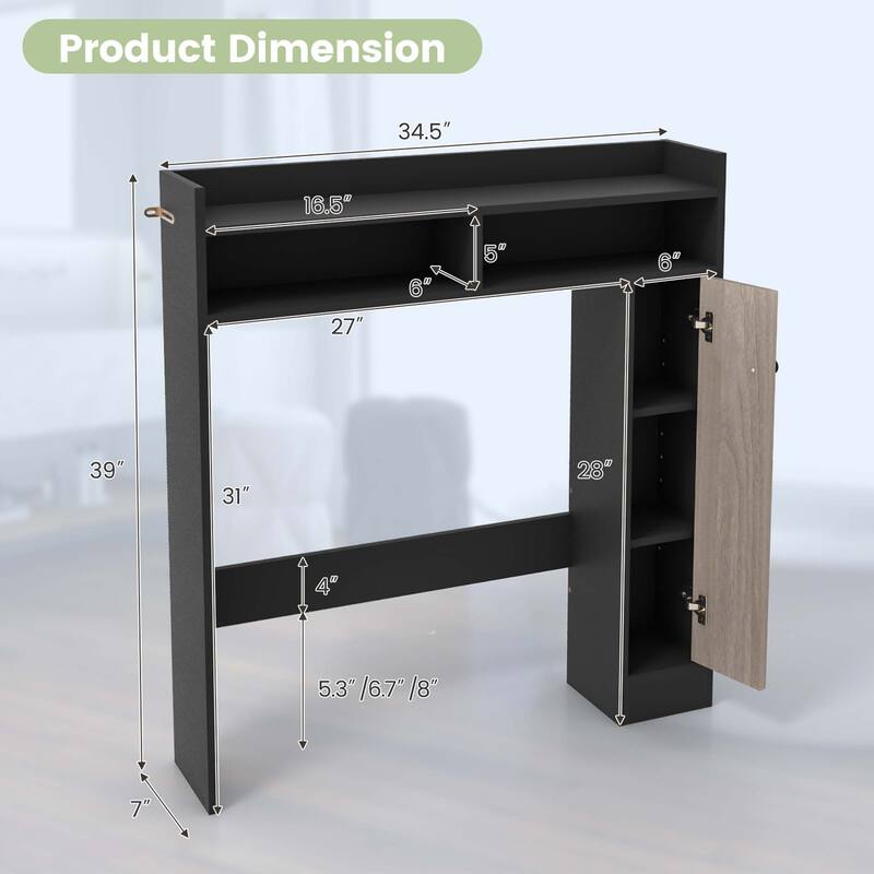 Costway Over the Toilet Bathroom Cabinet Floor Storage Organizer with - See Details