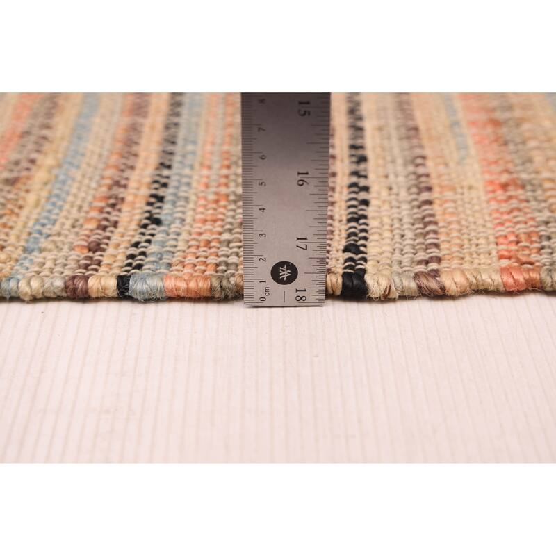 ECARPETGALLERY Flat-Weave Palas Denizli Tan Jute Kilim - 5'3 x 7'5