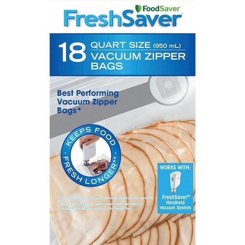 FoodSaver FSFRBZ0216-P00R FreshSaver Vacuum Food Sealer Bag, Clear, 1 Quart