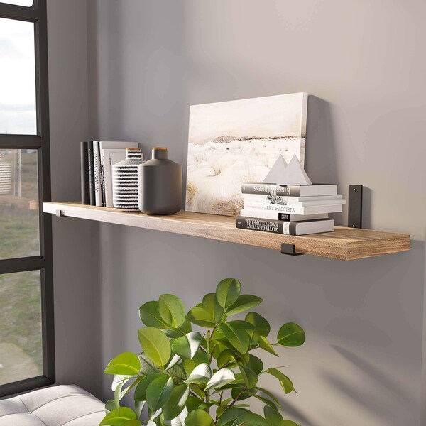 60 inch shelf 9.25 Deep Floating Shelves Wall Shelves for Living Room Wall Storage Shelving On Sale Bed Bath Beyond 40518707