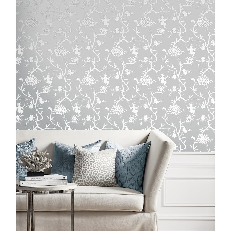 NextWall Chinoiserie Silhouette Peel and Stick Wallpaper