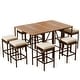preview thumbnail 7 of 17, 10-Piece Outdoor Patio Counter Height Foldable Dining Set with 8 Cushioned Stools, 2 Acacia Wood Foldable Table