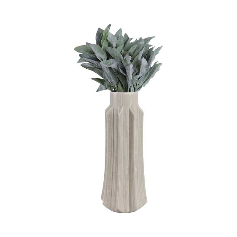 Ceramic Vase with Sculptural Swirl Design and Textured Detailing