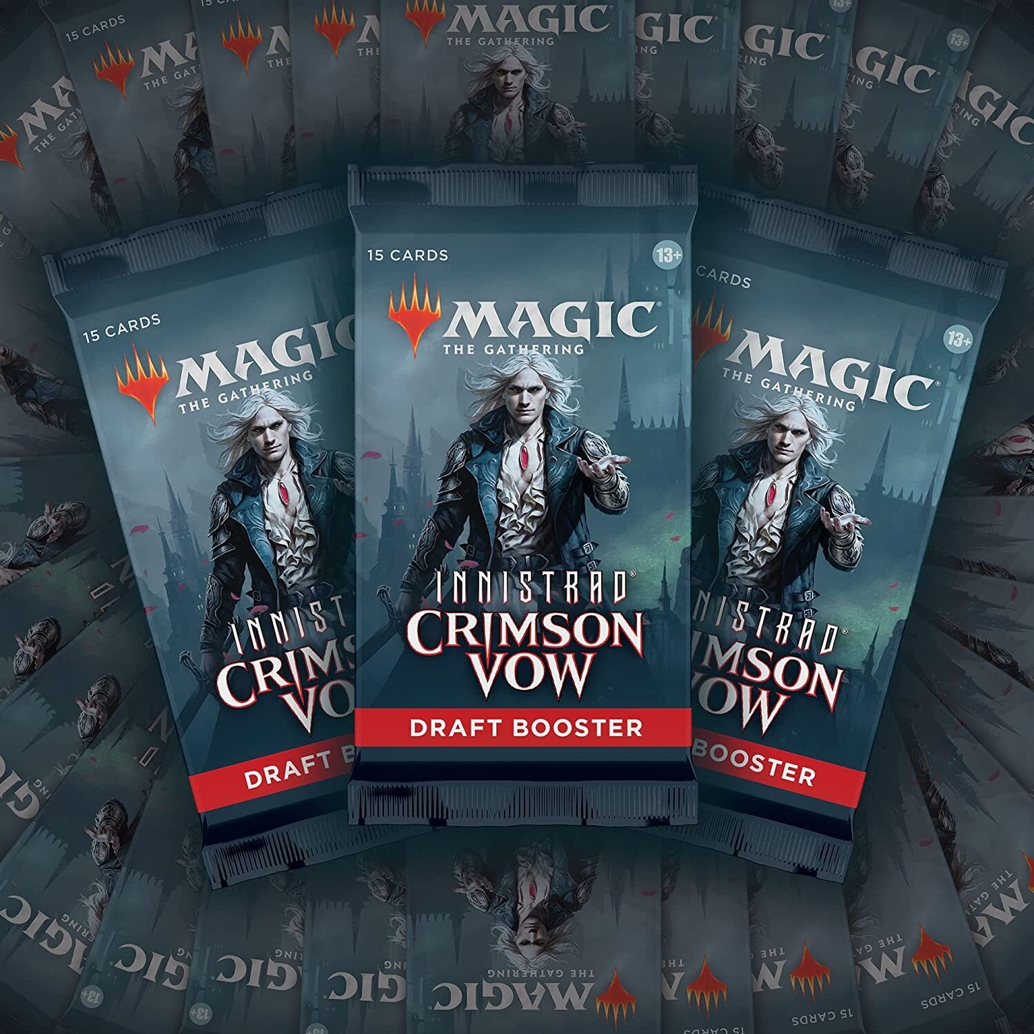 innistrad crimson vow draft booster box Magic The Gathering Innistrad: 3-Booster Pack and 1 Helper card Magic: The Gathering Innistrad: Crimson