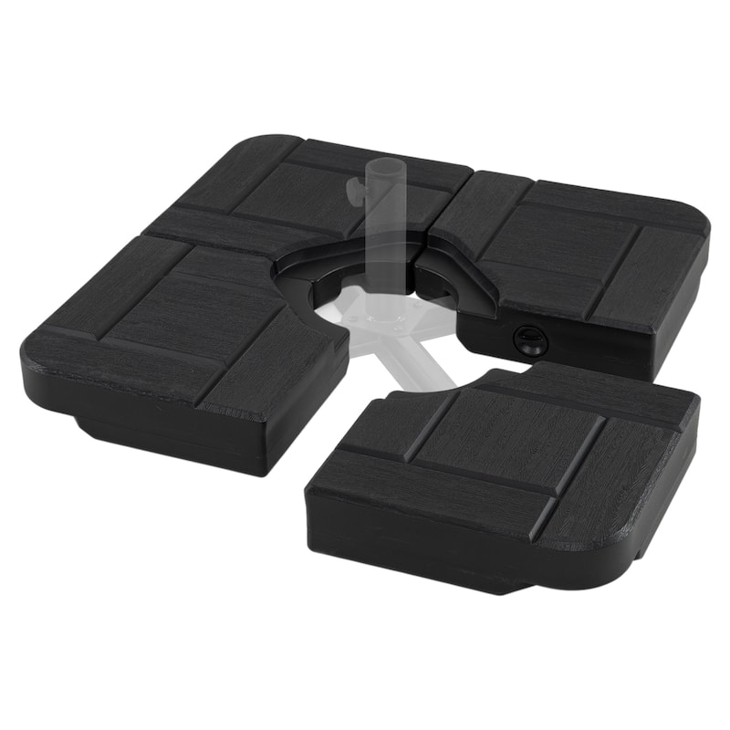 Gymax 4-Piece 188 LBS Heavy Duty Cantilever Offset Patio Umbrella Base - Black