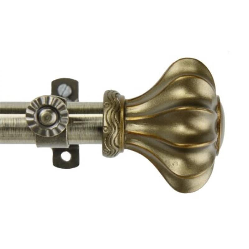 Modern Window Curtain Rod - Tension Rod, Adjustable, Decorative, Brass Finish, Home Decor - 48
