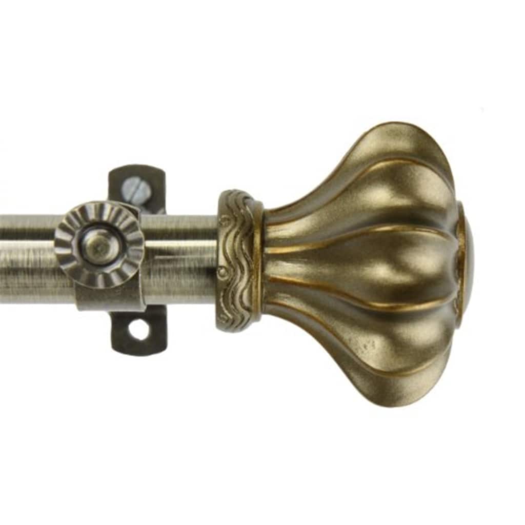 Modern Window Curtain Rod - Tension Rod, Adjustable, Decorative, Brass Finish, Home Decor - 48