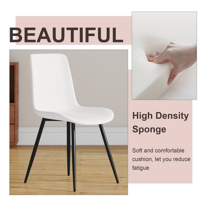 48.4" 5-Piece Sintered Stone Dining Table Set with 4 PU Chairs, Curved Widened Cushions, Pandora Patterned Rock Slab Desktop