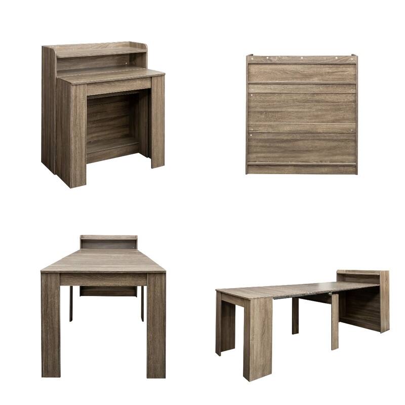 Foldable Dining Table for 6-12 People, Extends to 118 inchConsole Table Space Saving Dinette