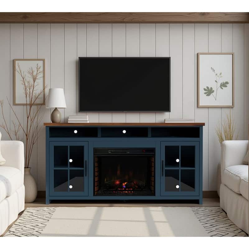 Bridgevine Home 74 inch Fireplace TV Stand Console for TVs up to 85 inches