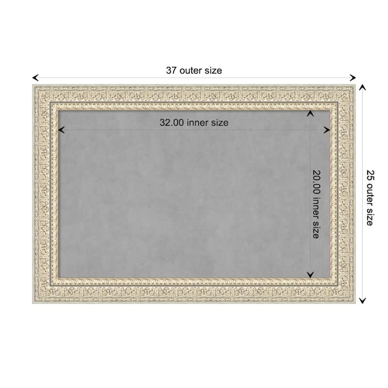 Amanti Art Fair Baroque Cream Framed Magnetic Board