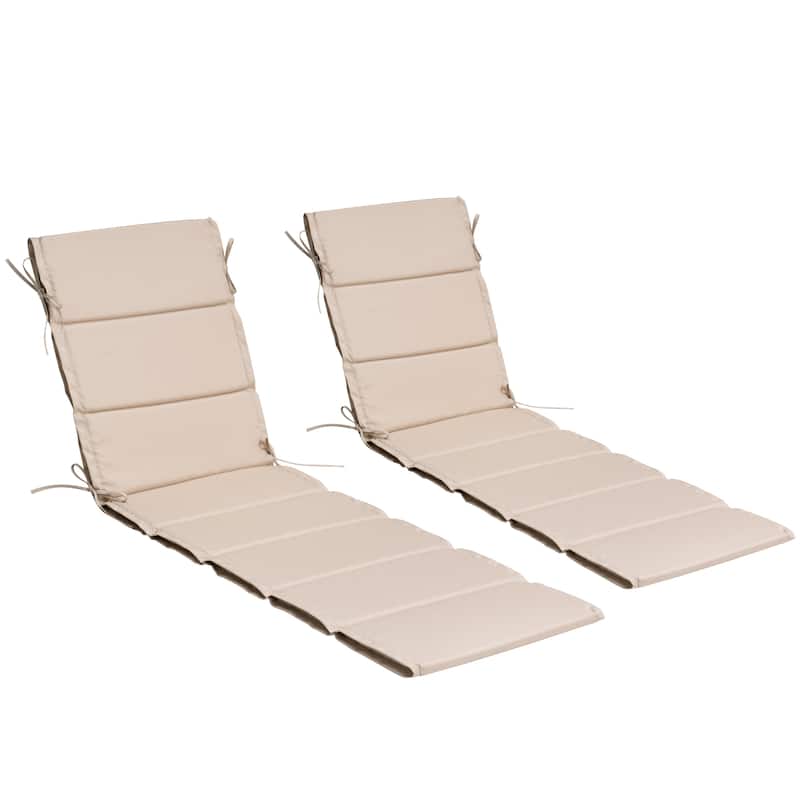 VredHom Outdoor Patio Chaise Lounge Rollable Cushion Lounger Pad - Beige - 2PC