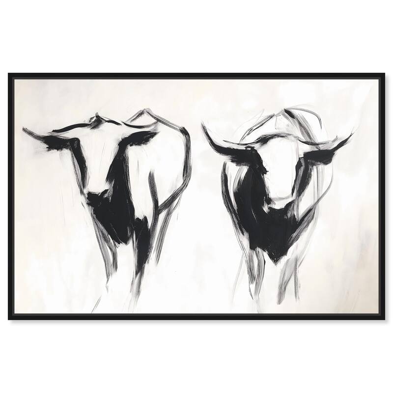 Bovine I Canvas by Art Remedy - Black - 45" x 30"