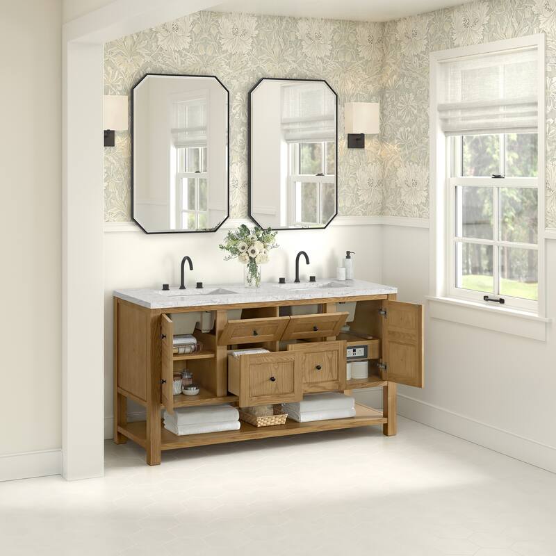 Breckenridge 60" Double Vanity, Light Natural Oak - 60D