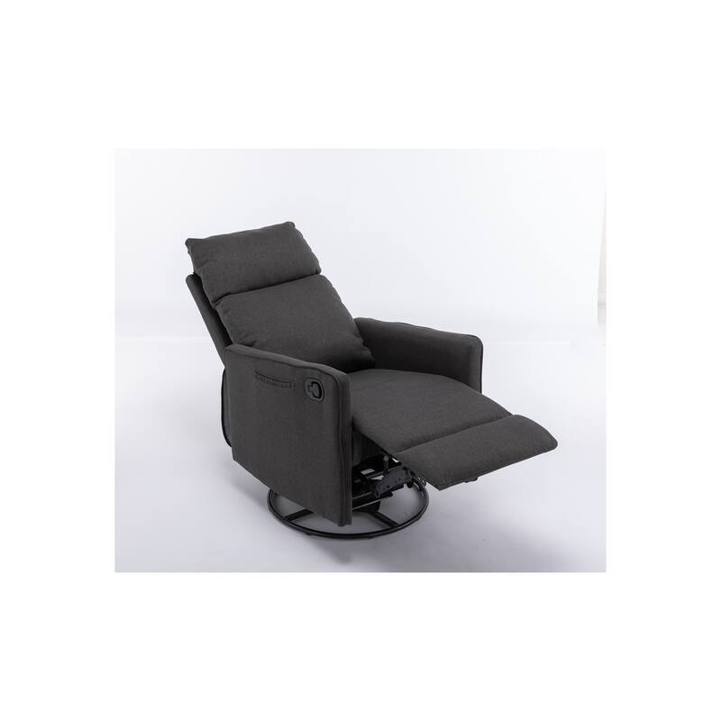 Cotton Linen Fabric Swivel Rocking Chair