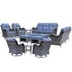 preview thumbnail 24 of 97, Gray Wicker Rattan Outdoor Patio Furniture Set Swivel Chair with Cushion