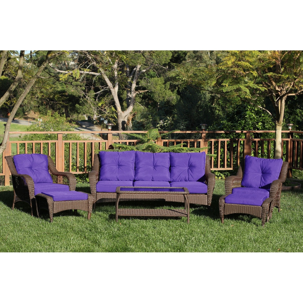 6 piece Resin Wicker Patio Furniture Conversation Set with High Back Bed Bath Beyond 8585439
